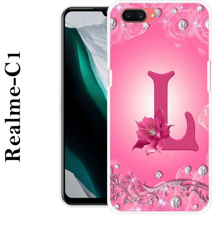 REDFLY Back Cover for Realme C1  (Pink, Silver, Silicon)