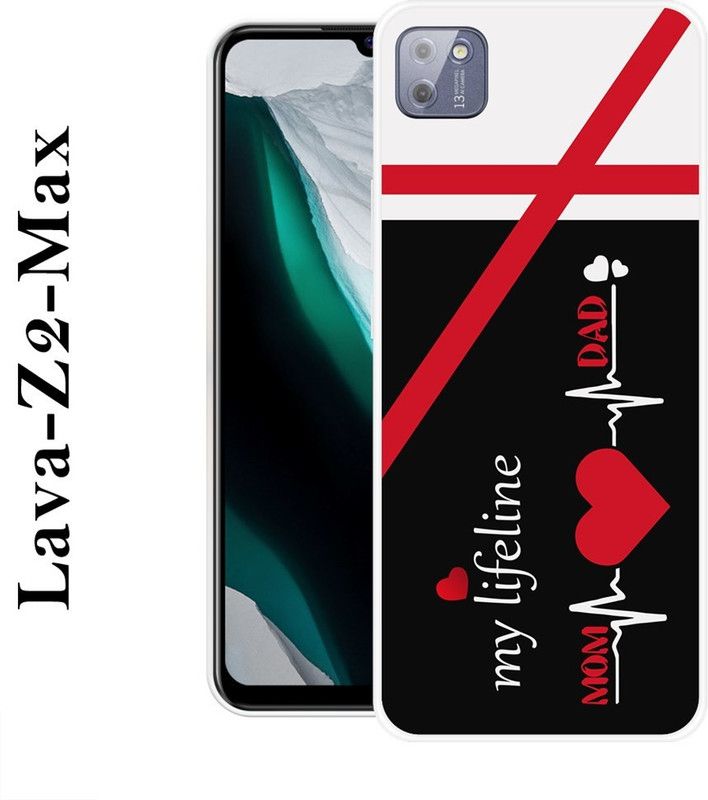 SIMAWAT Back Cover for Lava Z2 Max  (Black, White, Grip Case, Silicon)