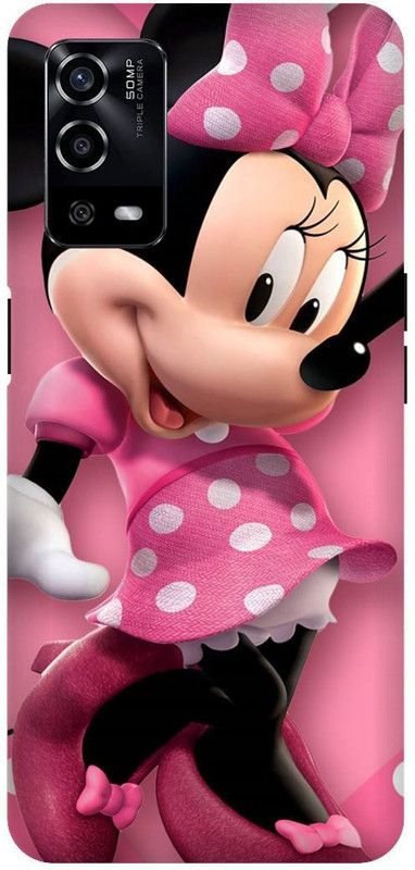 UMPRINT Back Cover for Oppo A55/CPH2325, Minnie Mouse Teddy Love Printed Back Cover  (Multicolor, Hard Case, Pack of: 1)