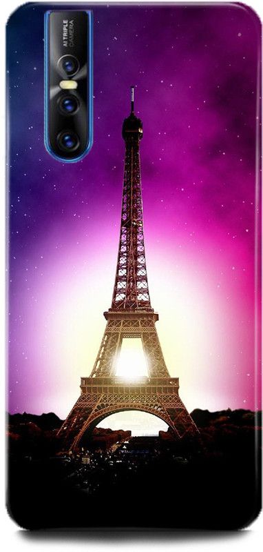 INDICRAFT Back Cover for Vivo V15 Pro, Vivo 1818, Eiffel tower, Printed  (Multicolor, Shock Proof, Pack of: 1)