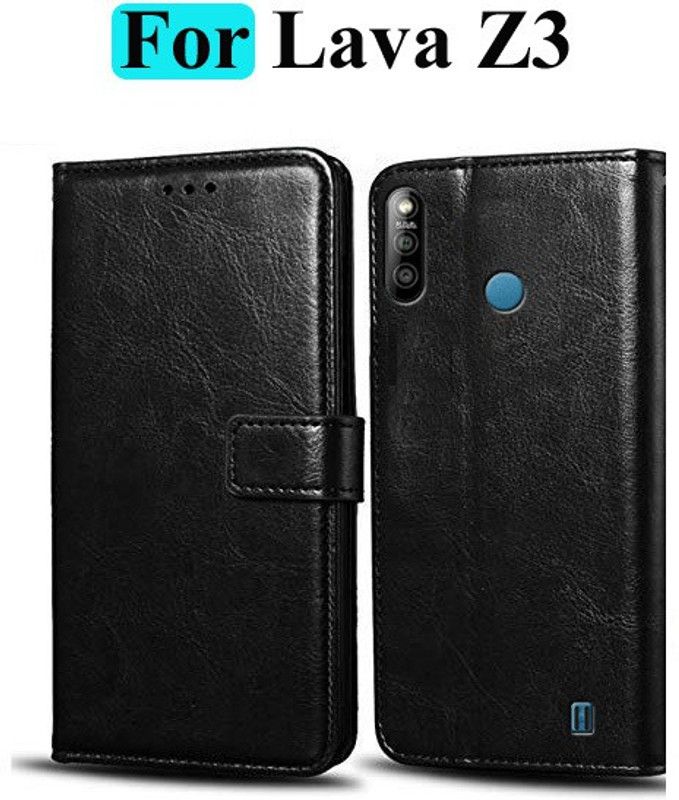 Mashgul Flip Cover for Lava Z3  (Black, Shock Proof, Pack of: 1)