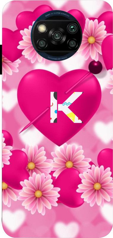 LIKELOOK Back Cover for Poco X3, Poco X3 Pro ( K Letter, K name, K heart )  (Multicolor, Shock Proof, Pack of: 1)