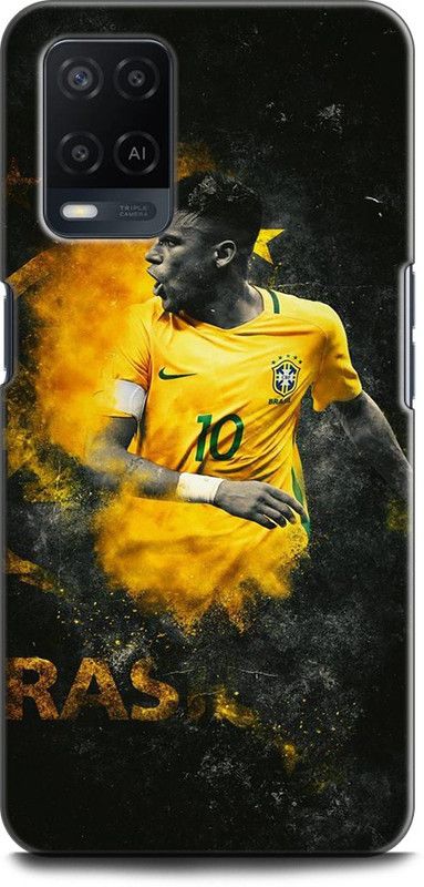INDICRAFT Back Cover for OPPO A54, CPH2239 NEYMAR, JR, BRAZIL, FOOTBALL, SPORTS  (Multicolor, Dual Protection, Pack of: 1)