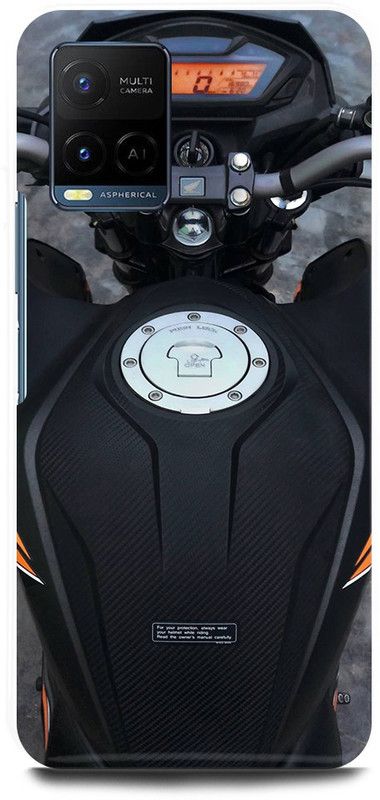 FIKORA Back Cover for Vivo Y21A, V2111, BAJAJ, PULSER, BIKE, LOVER, SPORTS  (Black, Hard Case, Pack of: 1)