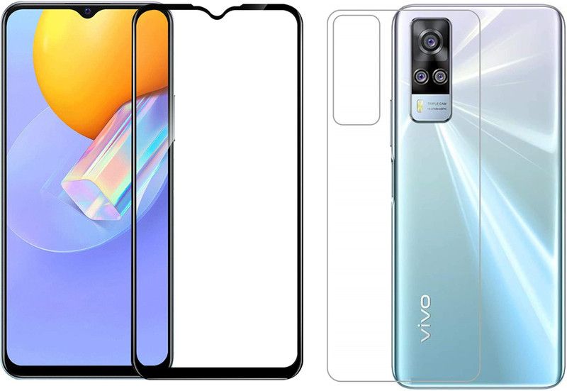 ELEF Front and Back Tempered Glass for Vivo Y31 Front 11D Black Tempered Glass Back Flexible Trink (Not Glass)  (Pack of 2)