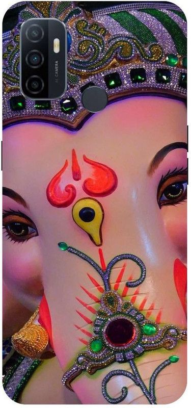 THE NARAYANA COLLECTIONS Back Cover for OPPO A53-CPH2127-GANPATI,BAPPA,GANESH,JI,BHAGWAN  (Multicolor, Hard Case, Pack of: 1)