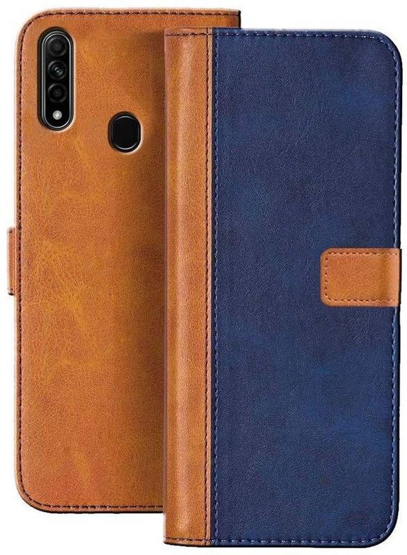 GoPerfect Flip Cover for Oppo A9 |Dual Shade Leather Finish Flip Cover|360 Degree Protection | Inside TPU  (Multicolor, Magnetic Case, Pack of: 1)