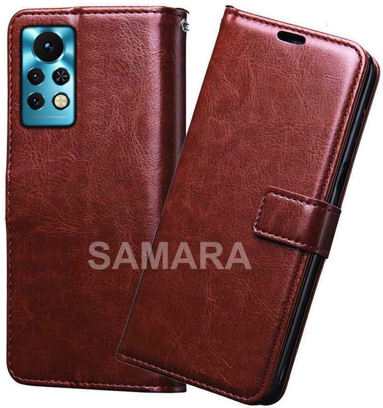 SAMARA Flip Cover for Infinix Note 11s  (Brown, Cases with Holder, Pack of: 1)