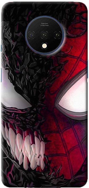 NDCOM Back Cover for ONEPLUS 7T Venom And Spider Man Printed  (Multicolor, Hard Case, Pack of: 1)