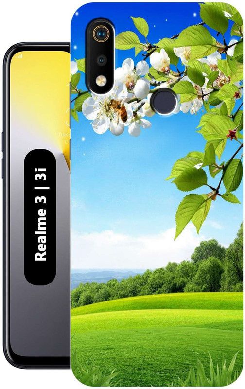 BUYMORE Back Cover for Realme 3i, Realme 3  (Green, Blue, Dual Protection, Silicon, Pack of: 1)