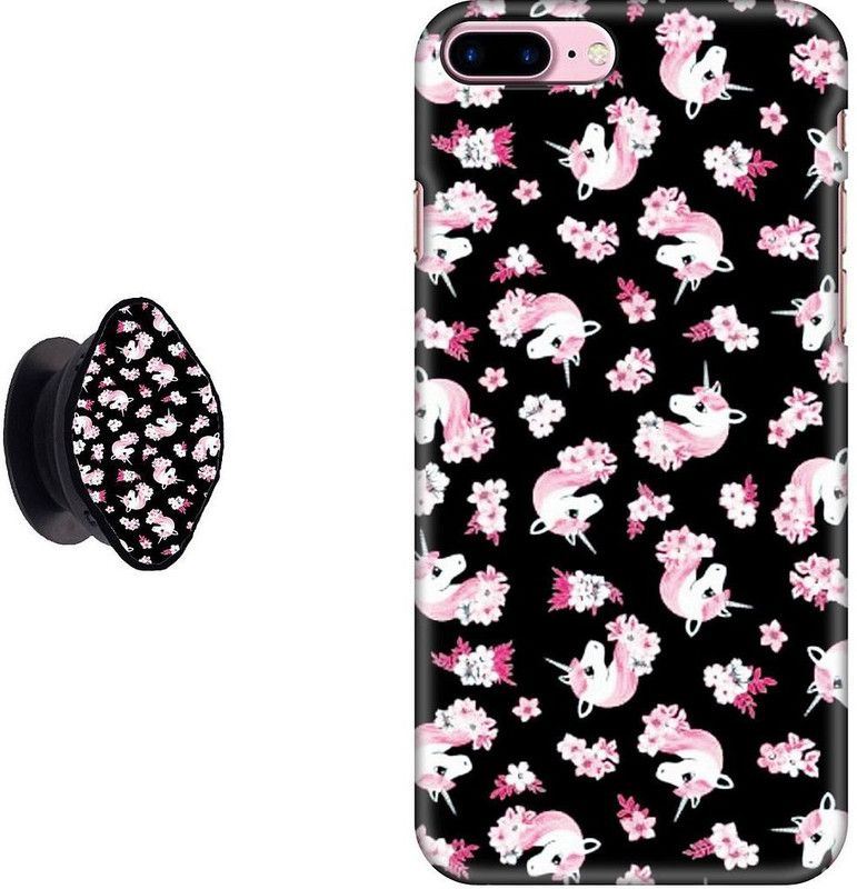 SPBR Back Cover for Apple iPhone 7 Plus, Apple iPhone 8 Plus  (Pink, Black, Cases with Holder)