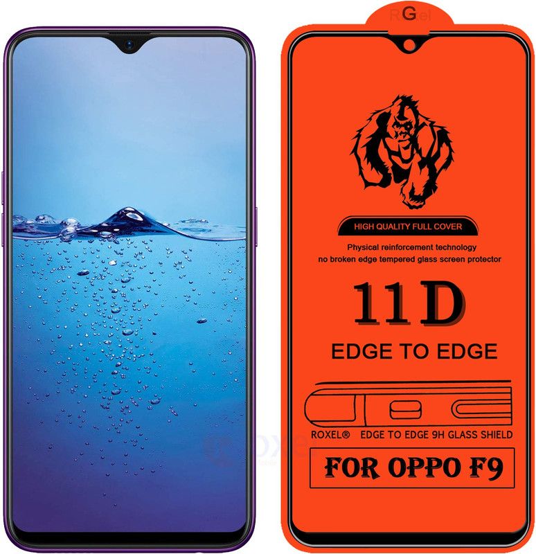 Roxel Edge To Edge Tempered Glass for Oppo F9  (Pack of 1)