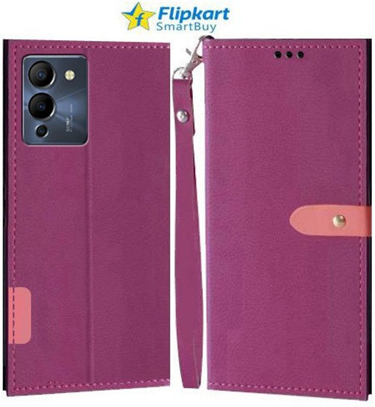 Flipkart SmartBuy Flip Cover for Infinix Note 12 Turbo  (Pink, Cases with Holder, Pack of: 1)