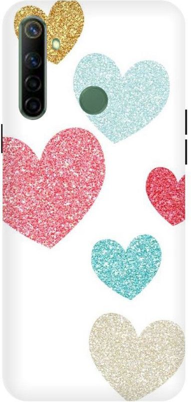 URCHIN Back Cover for Realme5s Heart, Love, Cute, Glitters, Love you  (Multicolor, Shock Proof, Pack of: 1)