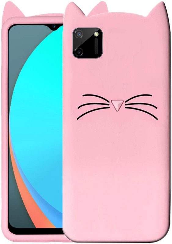 Wowcase Back Cover for Realme C11, 3D Cute Doll, Cute Hello Kitty Case  (Pink, 3D Case, Pack of: 1)