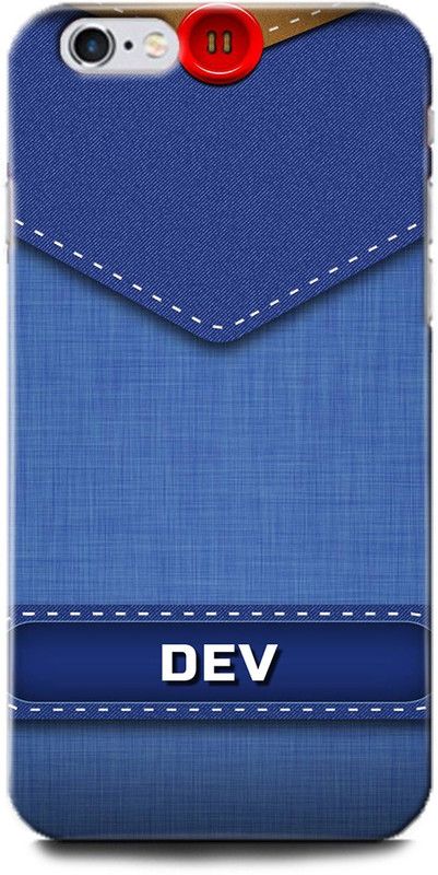 WallCraft Back Cover for Apple iPhone 6 Plus DEV NAME, D LETTER, BLUE, JEANS, ALPHABET, DESIGN  (Multicolor, Dual Protection, Pack of: 1)