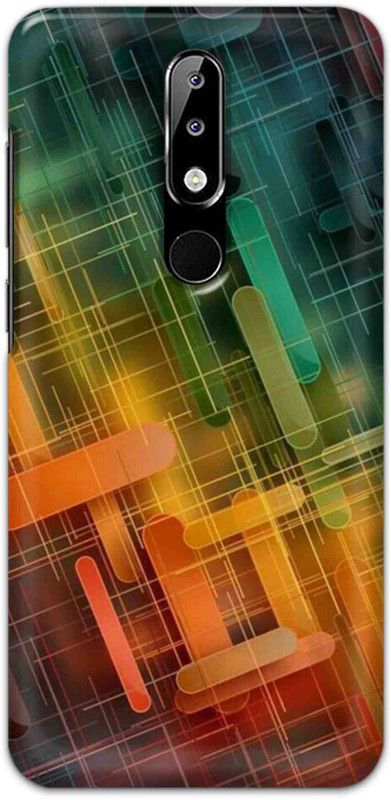 NDCOM Back Cover for Nokia 5.1 Plus Abstract Bright Printed  (Multicolor, Hard Case, Pack of: 1)