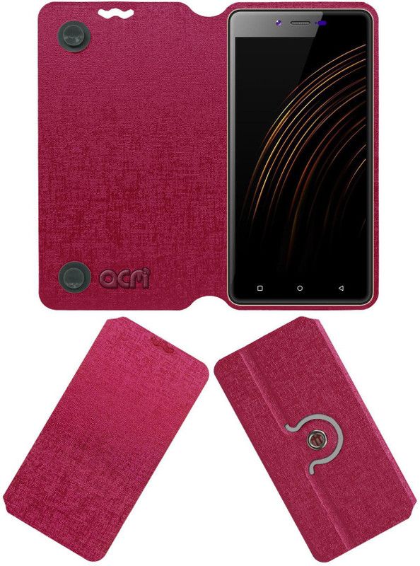 ACM Flip Cover for Swipe Elite Note 4g  (Pink, Cases with Holder, Pack of: 1)