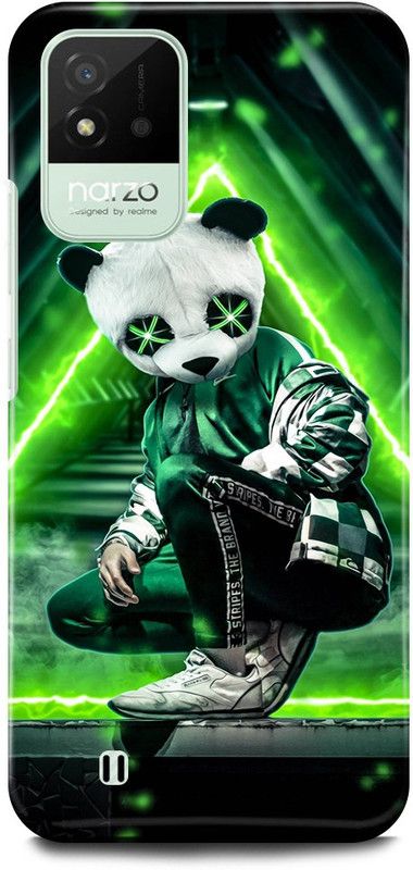 FRONK Back Cover for Realme Narzo 50i, PANDA, NEON, TRAP, BOY, TEDDY  (Green, Hard Case, Pack of: 1)
