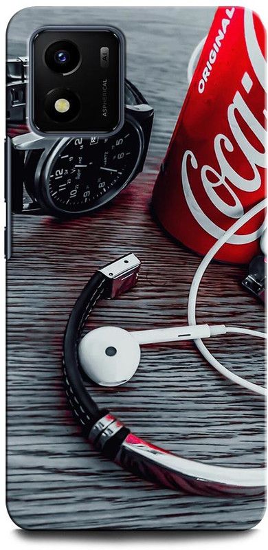 ORBIQE Back Cover for Vivo Y15s WATCH, COCA COLA, EARPHONE, MOOD, HAND BAND  (Multicolor, Hard Case, Pack of: 1)
