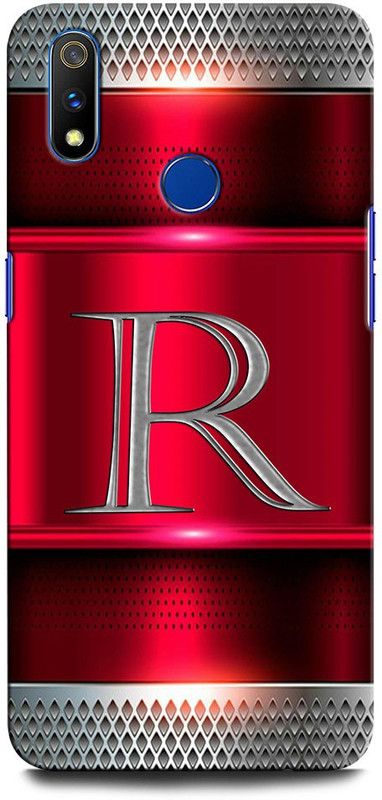 INTELLIZE Back Cover for Realme 3 RMX1825 R, R LETTER, R DESIGN, R ALPHABET, R NAME  (Multicolor, Hard Case, Pack of: 1)