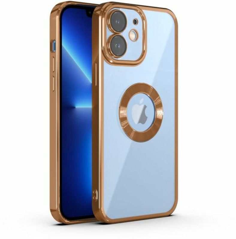 Aarnu Back Cover for Apple iPhone 12  (Gold, Ring Case, Pack of: 1)