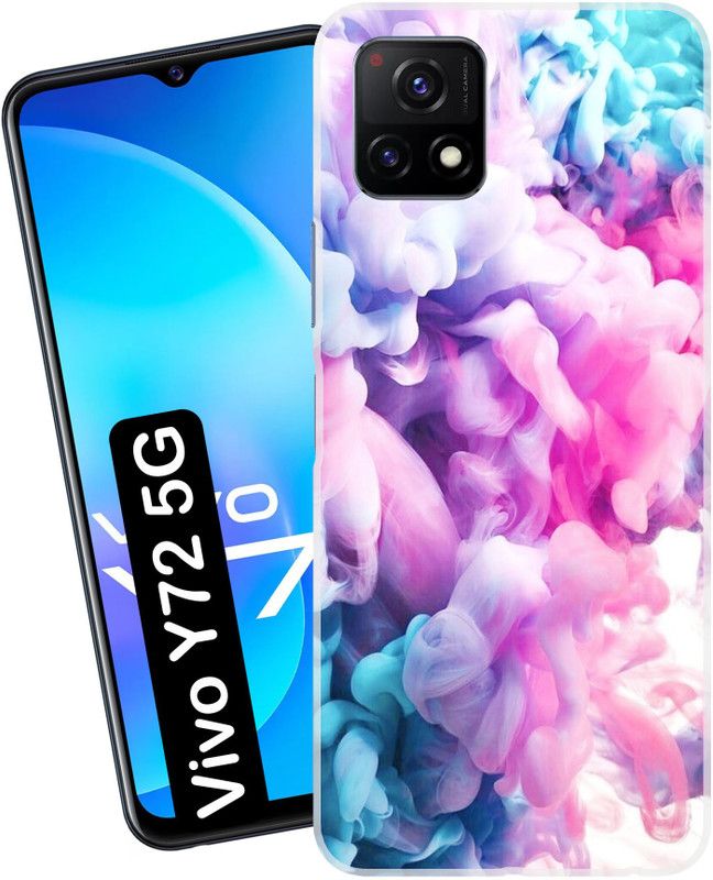 kudia Back Cover for Vivo Y72 5G  (Pink, Green, Silicon, Pack of: 1)