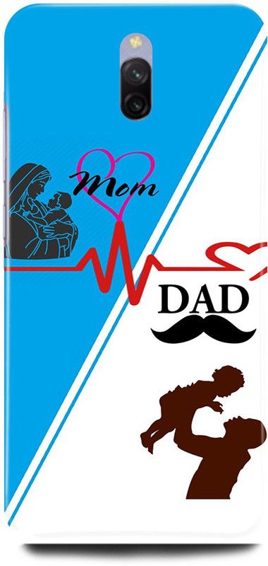 FRONK Back Cover for Redmi 8A Dual, MOM, LOVE, DAD, LOVE, MOMDAD  (Multicolor, Hard Case, Pack of: 1)