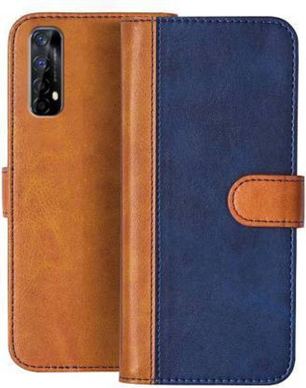 Flospy Flip Cover for Realme Narzo 20 Pro  (Blue, Brown, Shock Proof, Pack of: 1)
