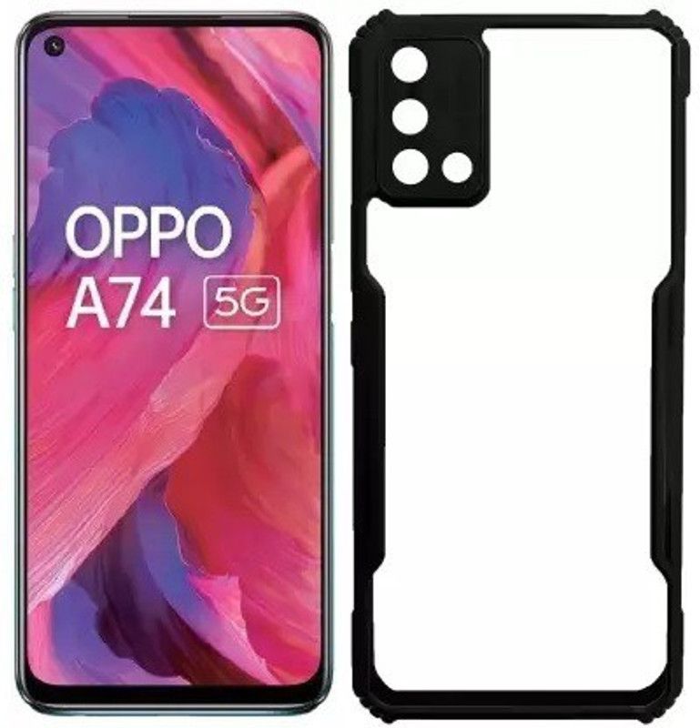S-Hardline Back Cover for Oppo A74 4G, ; Raised edges lift the screen and camera lens  (Transparent)
