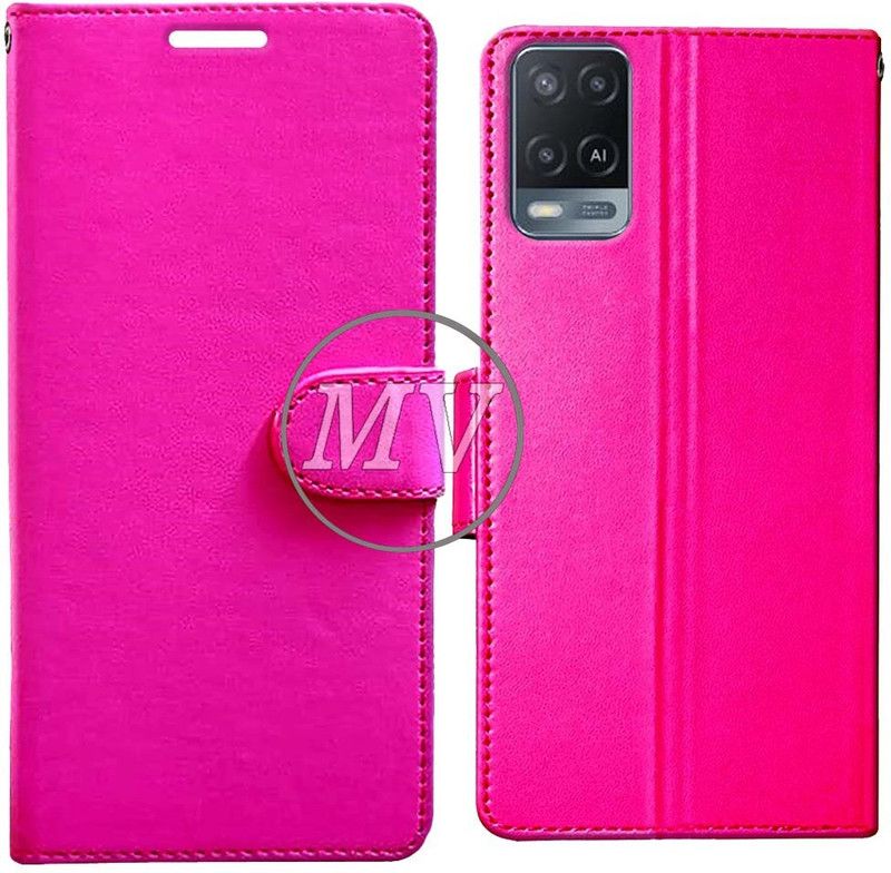 MV Back Cover for Oppo A54  (Pink, Cases with Holder, Pack of: 1)