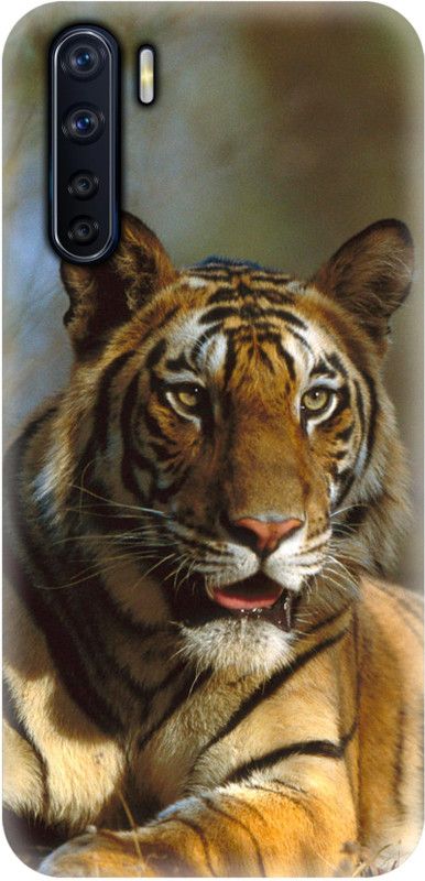 Smutty Back Cover for Oppo F15, CPH2001 - Tiger Print  (Multicolor, Hard Case)