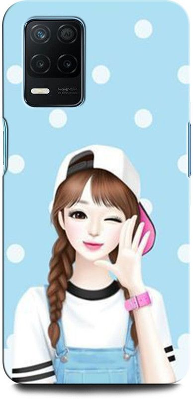 ORBIQE Back Cover for Realme Narzo 30 5G MODERN, GIRL, GARDEN, NATURE, CUTE, LOVELY, BUTTERFLY  (Multicolor, Hard Case, Pack of: 1)