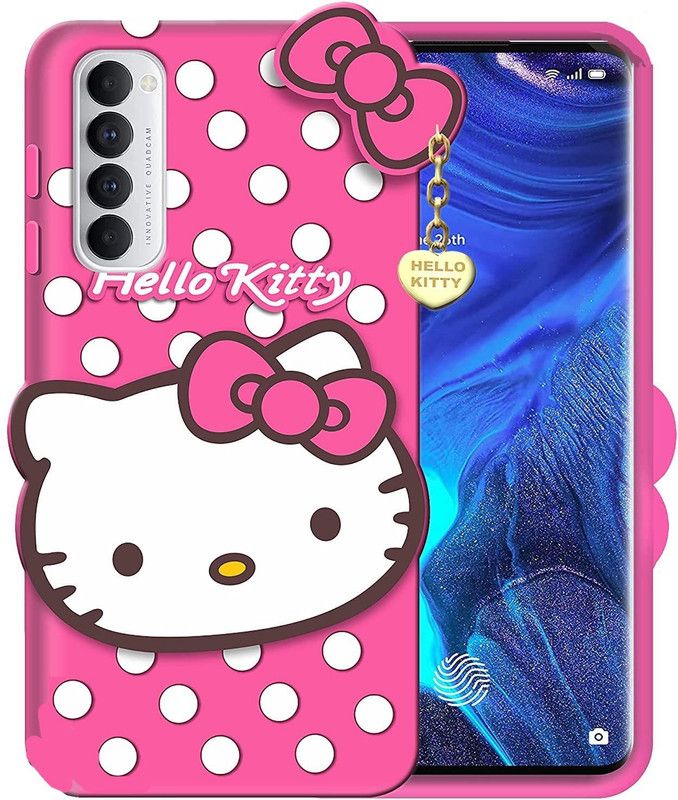 ONCRAVES Back Cover for Oppo Reno4 Pro Cute Hello Kitty Case  (Pink, Dual Protection, Pack of: 1)