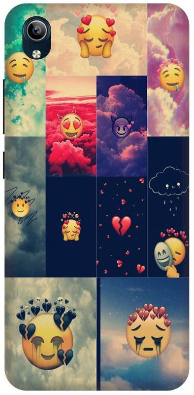 Bluvver Back Cover for Vivo Y90,1908, Printed Emoji Lovers, Back Cover  (Multicolor, Hard Case, Pack of: 1)
