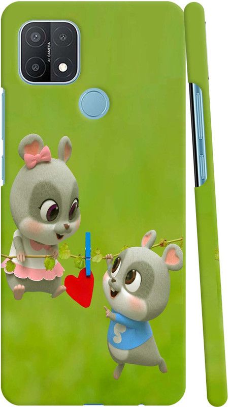 GS PANDA COLLECTIONS Back Cover for OPPO A15  (Green, Grey, Pack of: 1)