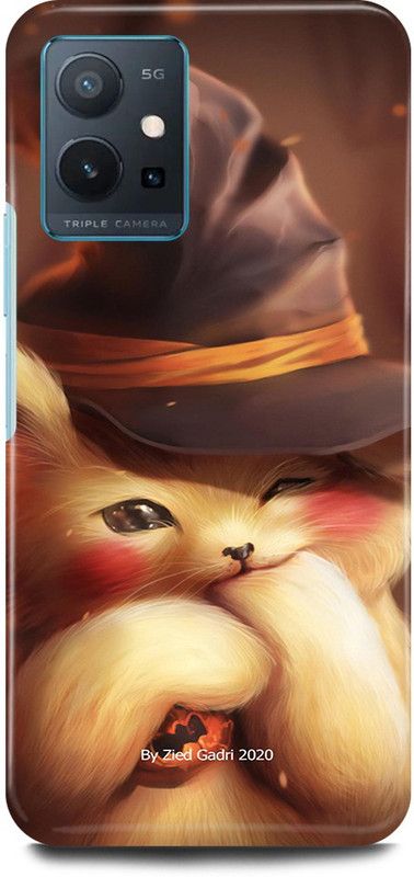 play fast Back Cover for Vivo T1 5G, V2141 CAT, CUTE, CAT, LOVELY, CAT, MEOW  (Yellow, Hard Case, Pack of: 1)