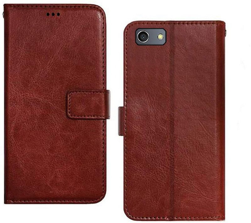 Accurazo Flip Cover for OPPO Neo 7  (Brown, Dual Protection)