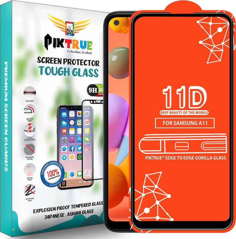 PikTrue Edge To Edge Tempered Glass for Samsung Galaxy A11  (Pack of 1)