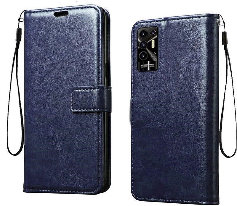 COVERNEW Flip Cover for Tecno POVA 2  (Blue, Dual Protection, Pack of: 1)