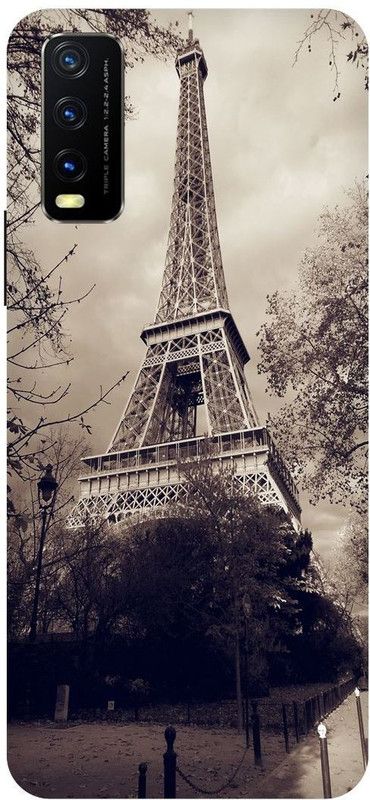 Bluvver Back Cover for Vivo Y12s, V2033, Printed Eiffel Tower, Paris Back Cover  (Multicolor, Hard Case, Pack of: 1)