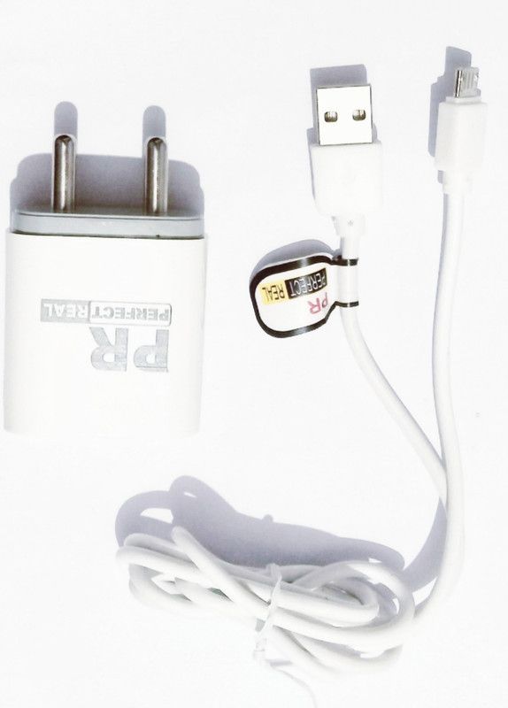PR India Communication NA 2.1 A Mobile C02B Charger with Detachable Cable  (White, Cable Included)