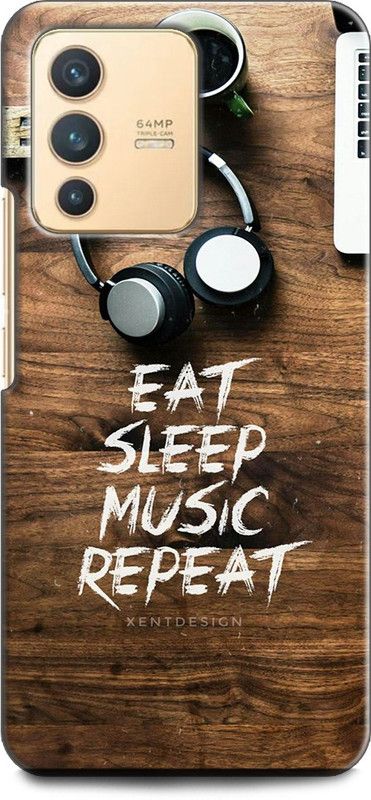 Wall Art Back Cover for Vivo V23 PRO (5G) EAT SLEEP MUSIC REPEAT, POSITIVE, NATURE  (Multicolor, Dual Protection, Pack of: 1)