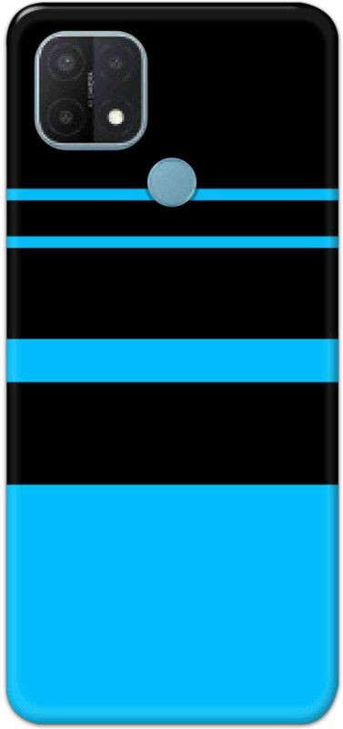 NDCOM Back Cover for Oppo A15s Blue Stripe Pattern Printed  (Multicolor, Hard Case, Pack of: 1)