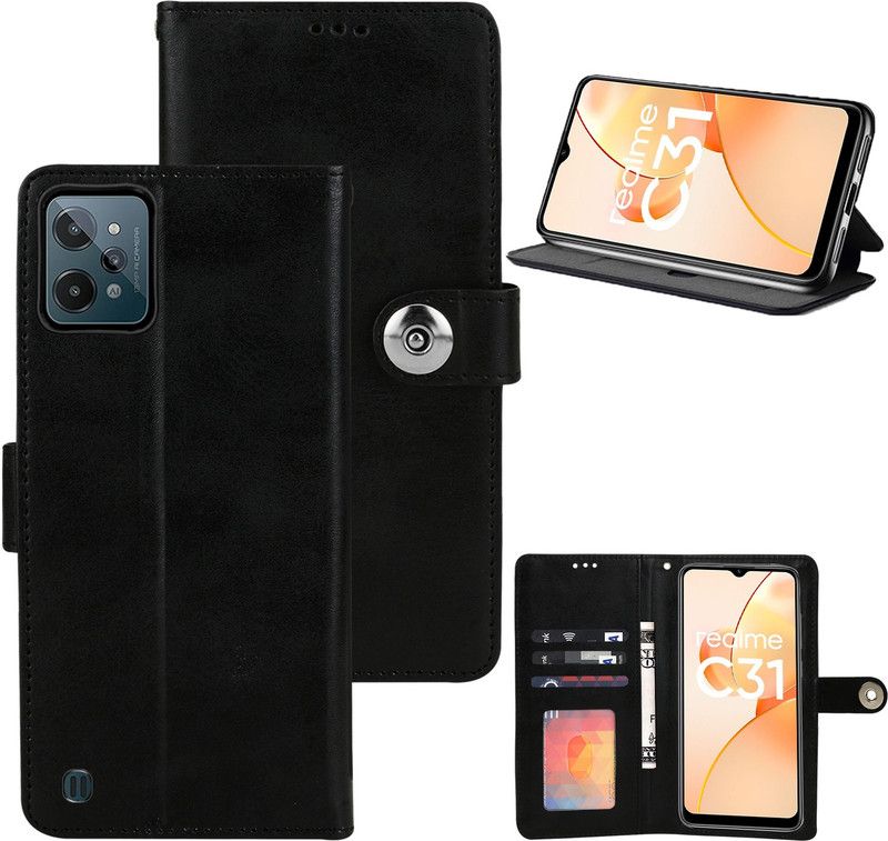 BOZTI Back Cover for realme C31  (Black, Grip Case, Pack of: 1)