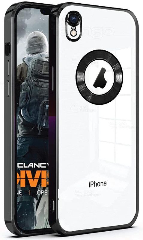 Dallao Back Cover for Apple iPhone XR Electroplated Logo View Super Soft TPU Raised Edges  (Black, Shock Proof, Pack of: 1)