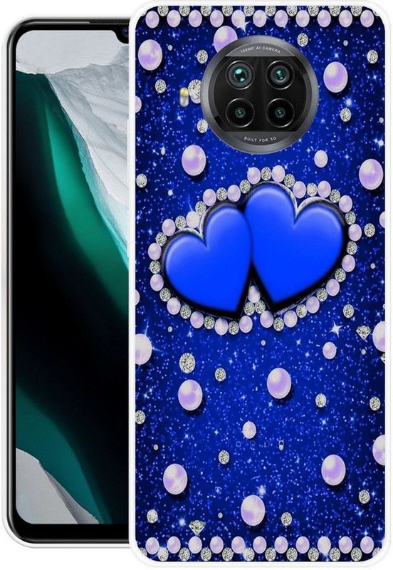 BLUEBUG Back Cover for Mi 10i  (Blue, Silver, Grip Case, Silicon, Pack of: 1)