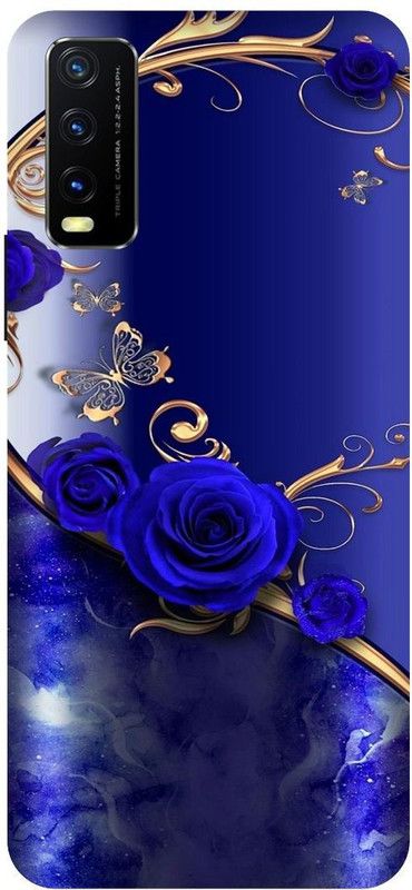 Zaplab Back Cover for Vivo Y20i, V2027 Blue Rose Printed  (Multicolor, Hard Case, Pack of: 1)