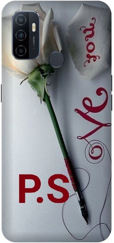 PHONE WALEY.COM Back Cover for OPPO A53 (4G) , CPH2127 ,PS, P LOVES,PS NAME, PS Love Printed  (White, Hard Case, Pack of: 1)