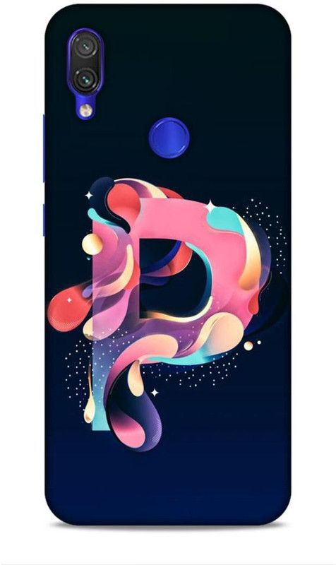 MAPPLE Back Cover for Redmi Note 7S (P / Letter / Alphabet / Name / Text)  (Multicolor, Hard Case, Pack of: 1)